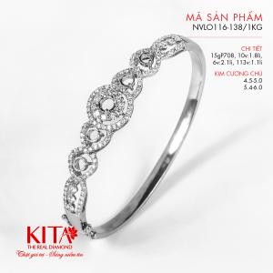 Vỏ Vòng Tay Kim Cương Vàng Trắng